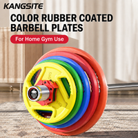 Ensemble de plaques de musculation en fonte colorées avec grand trou pour la musculation à domicile et l'entraînement professionnel à la barre olympique