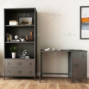 Đồ nội thất nhà thư viện kệ sách kệ sách kim loại lưu trữ hiển thị kệ sách kim loại công nghiệp với 2 ngăn kéo - Product Image 3