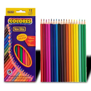 12PCS/박스 기본 어린이를위한 여러 가지 빛깔의 색연필 색칠 오일 기반 리드 컬러 연필 드로잉 오일 파스텔 크레용