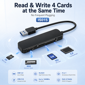 Lector <span class=keywords><strong>de</strong></span> Tarjetas USB C 4 en 1, USB 3.0, 5Gbps, Adaptador para Tarjetas <span class=keywords><strong>de</strong></span> Memoria CF, MS, SD, TF, Compatible con <span class=keywords><strong>Lectura</strong></span> Simultánea para PC y Laptop - Product Image 5