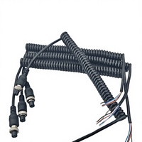 Câble de commande spirale à ressort 5 conducteurs 0,2 mm² GX12, non isolé, 24AWG, résistant au froid, 12-24V, pour usage domestique