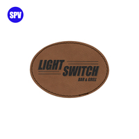 3 "X 2" Patch de chapeau en cuir noir ovale Laserable avec adhésif Laserd Color Mettallics Gold