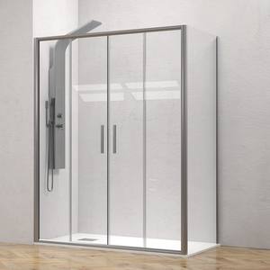 Mampara de Ducha sin Marco Kamalu KE-6000A, Plateada Mate, 90x200, Doble Deslizante, Estilo Moderno, Impermeable para Baño - Product Image 1