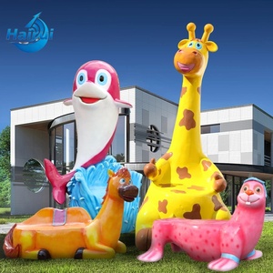 Chaises en fibre de verre ou en résine en forme d'animaux de dessin animé grandeur nature personnalisées / Statues d'animaux girafe, éléphant, chameau pour enfants - Product Image 1