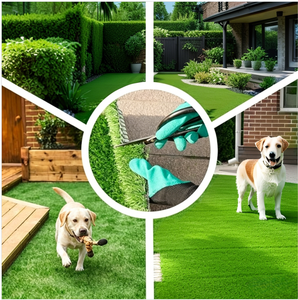 Césped Sintético Realista Verde para Interiores y Exteriores, Césped <span class=keywords><strong>Artificial</strong></span> con Cinta Adhesiva, Solución Integral para Césped, Diseño para Todo Clima con Drenaje - Product Image 4