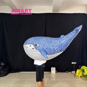 Disfraz Inflable de Ballena con Temática Oceánica Personalizado, Disfraz de Marioneta de Tiburón de Dibujos Animados Inflable para Espectáculos Callejeros y Actuaciones en Escenario - Product Image 1