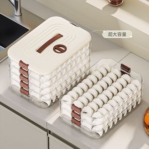 Dumpling <b>Box</b> Rectangular <b>Large</b> Capacity With Lid For Refrigerator Storage Kitchen Use - Product Image 1