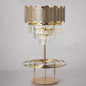 Portacandele in cristallo centrotavola per la decorazione della tavola in vetro dei candelabri dell'albero di nozze a buon mercato in vendita