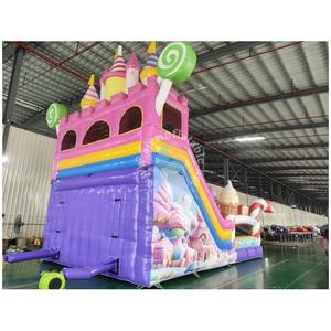 Château gonflable et structure <span class=keywords><strong>de</strong></span> jeu commerciale en PVC épaissi, thème bonbons et crème glacée, avec toboggan, vente en gros usine - Product Image 6