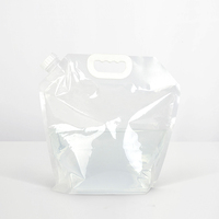 Sac à eau portable réutilisable personnalisé de 3L à 5L, poche debout avec poignée en plastique et bec verseur