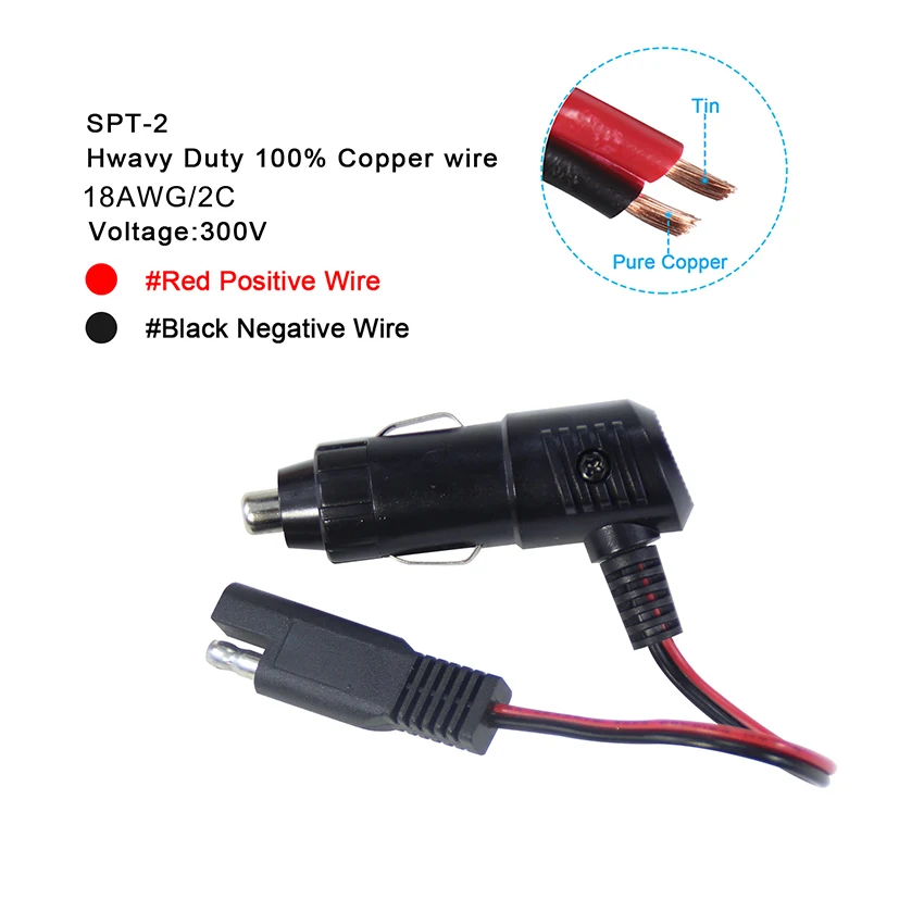 cigarette lighter charger fuse Cigar Light Battery Plug 3A Fuse 12v 24v SAE 2 Pin Connector
