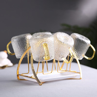 Porte-gobelets léger en métal de luxe Porte-gobelets en verre avec égouttage inversé Porte-gobelets à vin domestique sur le thème des animaux gravés