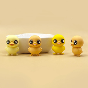Cuentas de silicona con forma de pato para bolígrafos, redondas, de grado alimenticio, diseño 3D, amarillo cremoso, amarillo atardecer - Product Image 3