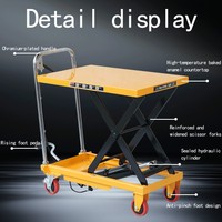Plataforma Elevadora Hidráulica PTS150A JTS150A 150KG 1.26M, Mesa Elevadora de Tijera Manual Móvil, Elevadores Manuales