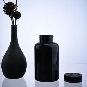 Bottiglia di plastica sigillata di grande capacità da 400ml bottiglia di prodotto per la salute nera opaca per evitare la luce