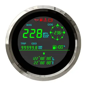 Compteur de vitesse GPS à batterie portable, voltmètre, affichage de altitude et de altitude, LCD, numérique, pour bateau, moto, vélo électrique