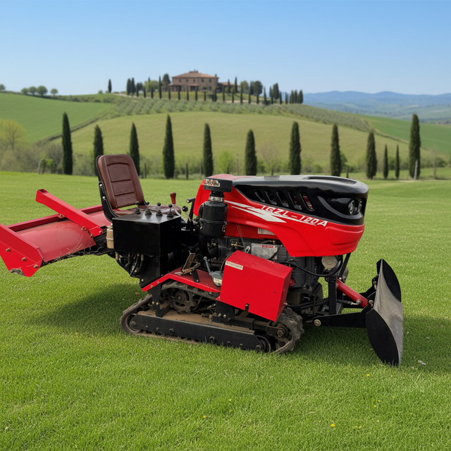 Mini Small 35 HP Diesel Engine Crawler Tractors Remote-controlled Lawn Mower Mini Tiller Motor Multifunctional Greenhouse Garden