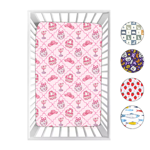 Custom Print Bamboo Cotton Baby <strong>Crib</strong> <strong>Sheets</strong> Fitted Cover Baby Bed <strong>Sheets</strong> - Product Image 1