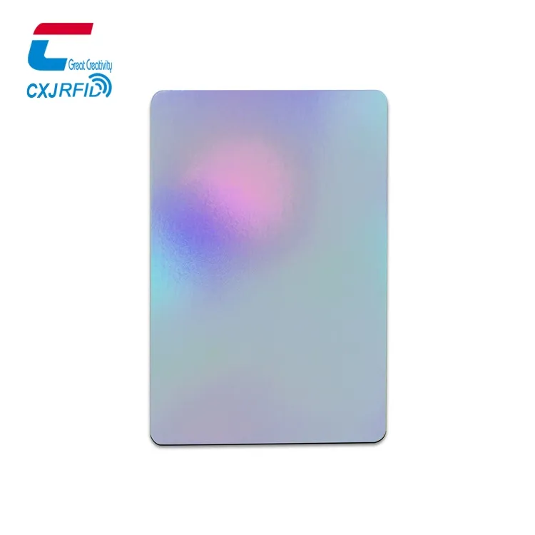 CXJ 무료 샘플 홀로그램 Rewriteable 스마트 Ntag 215 NFC PVC 카드 레이저 이름 비즈니스 선물 Rfid 액세스 제어 카드