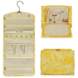 กระเป๋าเก็บเครื่องประดับแบบพับได้ กันน้ำ น้ำหนักเบา สำหรับเดินทาง พร้อมซิปและโลโก้สั่งทำพิเศษ มีตะขอแขวน - Product Image 1