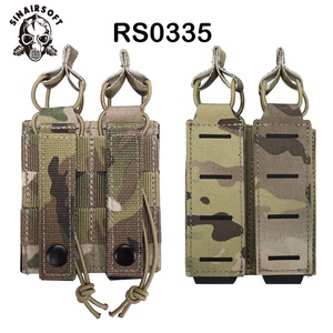 Pochette tactique en nylon Molle pour chargeur simple et double, pochette triple pour chargeur 9 mm, équipement de défense personnelle - Product Image 2