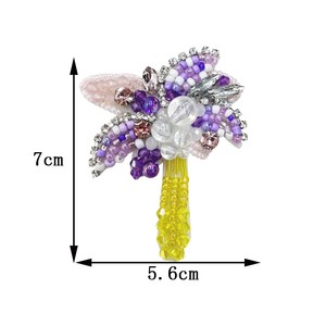 Parches de Tela con Cuentas de Palmera de Coco 3D Hechos a Mano, Estilo Costero de Verano, <span class=keywords><strong>Planta</strong></span> 3D para Ropa de Moda, Sombreros Decorativos - Product Image 3