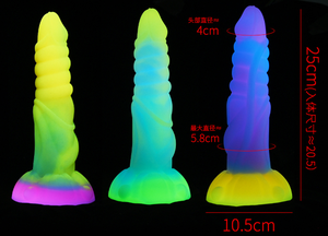 Männliches Organ Regenbogenfarbener Flüssigsilikon-Vibrator für Frauen Leuchtendes Spielzeug für Weibliche Masturbation und <span class=keywords><strong>Massage</strong></span>-Dildo - Product Image 5