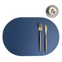 Vente chaude Sets de table en cuir Usine Forme ovale Tapis de table à manger Napperons en cuir Pu Tapis de table