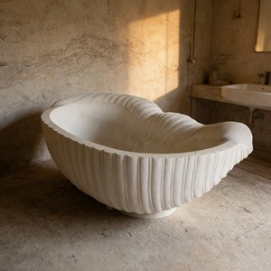 <span class=keywords><strong>Baignoire</strong></span> autoportante en marbre au design coquillage, forme conque, pour salle de bain, décoration d'hôtel moderne, fournie directement par l'usine - Product Image 2