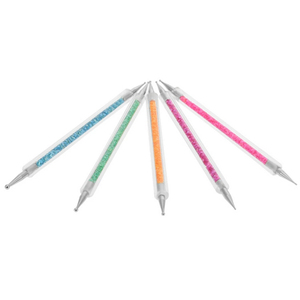 5Pcs Double Head Metal Nail <b>Art</b> Dotting Tool Set <b>Sequin</b> Handle Flower Design Pens for Manicure - Product Image 2