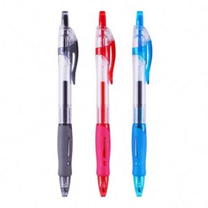 Juego de Bolígrafos de Gel Retráctiles Promocionales con Logotipo Personalizado de Plástico para la Escuela y la Oficina, Escritura Suave en Azul y Rojo - Product Image 1