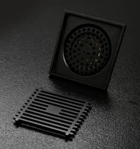 Phòng tắm hiện đại vòi hoa sen Brass Quảng trường cống sàn màu đen tuyến tính cống sàn chống mùi cống sàn - Product Image 5