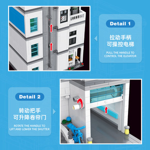 Jiexing 57024 Ensemble de blocs de construction Hôpital, plus de 800 pièces, conception modulable, jouet éducatif pour enfants de 8 à 13 ans - Product Image 4