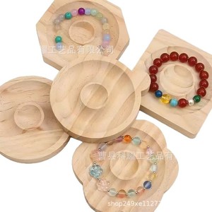 Bandeja de exhibición de pulseras de madera, organizador de almacenamiento de joyas con cuentas para transmisiones en vivo, exhibición de accesorios - Product Image 5