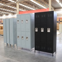 Casier de rangement métallique à 6 portes simples en acier pour employés, écoles, bureaux, gymnases - Modèle américain