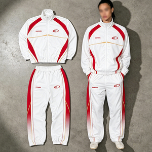 Conjunto Deportivo de 2 Piezas con Cremallera Personalizada, Pantalones Deportivos de Tejido Softshell con Parche Bordado Estampado, Chándal de Baloncesto para Hombre, Unisex, de Poliéster - Product Image 1