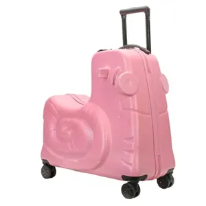 Children's seatable trolley box Cycling suitcase Cartoon luggage 24 inches A rideable baby trolley Kids Rolling Toddler Suitcase