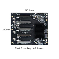 Carte d'extension PCIe Gen4 X16 4/5 emplacements avec switch PEX88096 et SlimSAS SFF-8654 pour GPU double largeur et cartes réseau – En stock