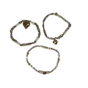 Fashion <b>Beaded</b> <b>Bracelets</b> Set 316L Stainless Steel PVD <b>Gold</b> Plating Sustainable Resistant Jewelry for Women - Product Image 2