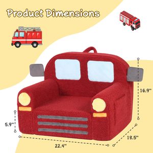 Giving Tree <b>Kids</b> Folding <b>Sofa</b> Chair Red Car Shape Washable For Children Age 3 And Above - Product Image 2