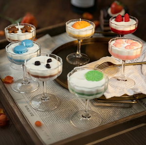 Candela Profumata Creativa a Forma <span class=keywords><strong>di</strong></span> Dessert Realistico, Fatta a Mano con Topping <span class=keywords><strong>di</strong></span> Frutta e Macaron, in Cera <span class=keywords><strong>di</strong></span> Soia, Decorazione Estetica per <span class=keywords><strong>Casa</strong></span> e Regalo - Product Image 1
