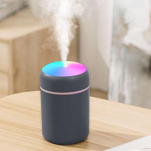 Hot Selling Portable Warm Mist LED Light Mini 300ml H2O Spray Mist <b>Humidifier</b> Aromatherapy Essential Oil <b>Diffuser</b> Color Changing - Product Image 1