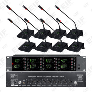 ระบบไมโครโฟนไร้สาย UHF รุ่น DA-8028 8CH, ไมโครโฟนมือถือ 8 ตัว, สัญญาณเสถียรป้องกันการรบกวน สำหรับคาราโอเกะ เวที งานแต่งงาน โบสถ์ และงานประชุม - Product Image 3