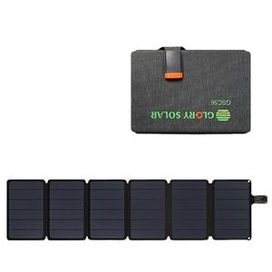 แผงโซลาร์เซลล์พับได้แบบพกพา BSCI Solar Mono Crystalline 56w สำหรับชาร์จโทรศัพท์ผ่านพอร์ต USB พร้อมไฟส่องสว่างในตัว - Product Image 1
