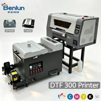 Impresora de inyección de tinta DTF XP600 de doble cabezal con circulación de tinta blanca, horno I1600 de 40 cm para prensa de calor, impresora DTF de 30 cm