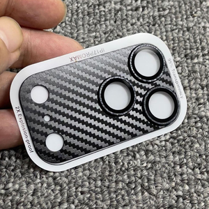 Protector de Lente de Cámara con Patrón de Fibra de Carbono para iPhone 17 Pro Max, Cubierta de Cámara de Vidrio Templado Metálico para iPhone 17 Pro - Product Image 4