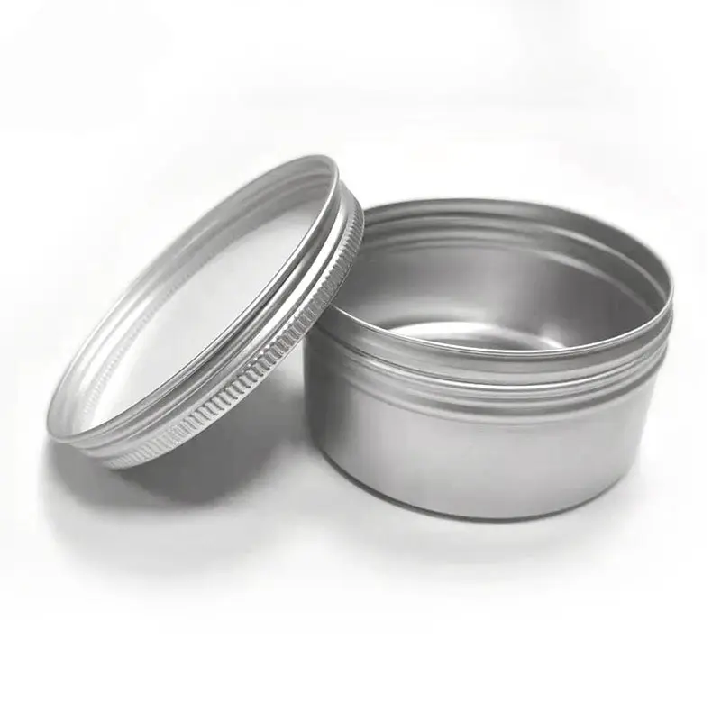 Fabbrica di prodotti personalizzati Logo metallo alluminio stagno argento nero barattolo di tè scatola di latta di sapone