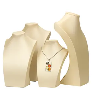 定制珠宝项链展示架白色PU皮革珠宝展示架吊坠项链胸围系列