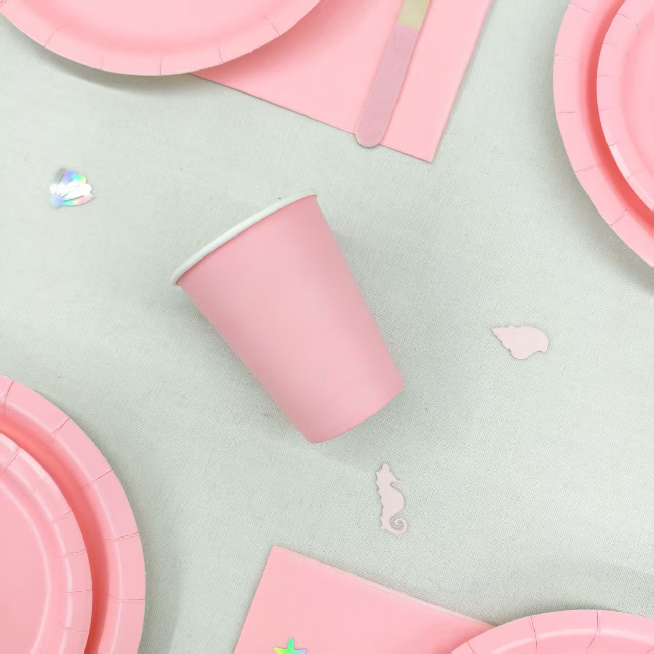 vaso de papel rosa de 9 oz * 10 piezas