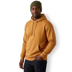 Sudadera con Capucha Beige para Hombre con Logotipo Personalizado, 100% Algodón, Corte Regular, Invierno, Servicio OEM, Bolsillo, Transpirable, Forro Polar de 380g, Deportiva - Product Image 3